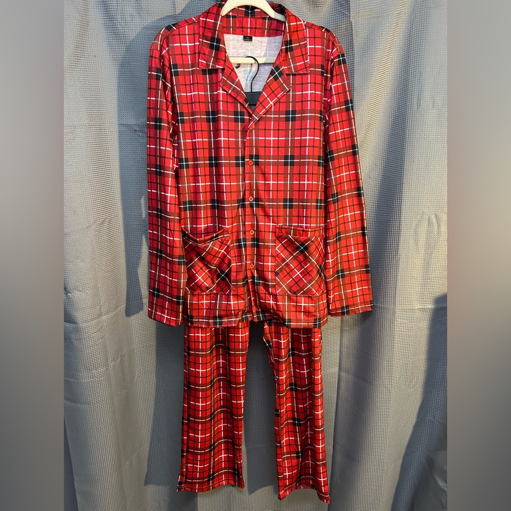 Men’s Red Plaid Pajama Set- Christmas/Holiday